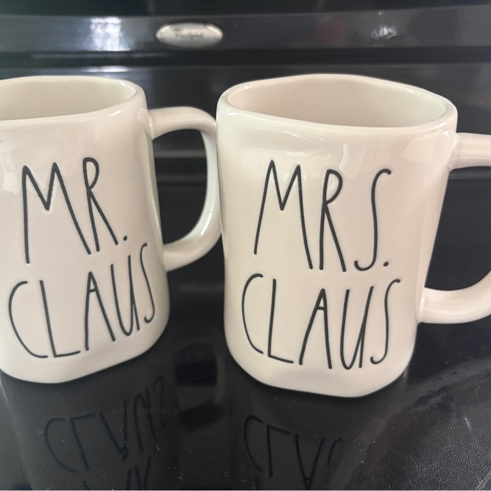 Rae Dunn Mr. and Mrs. Claus Cream Mugs